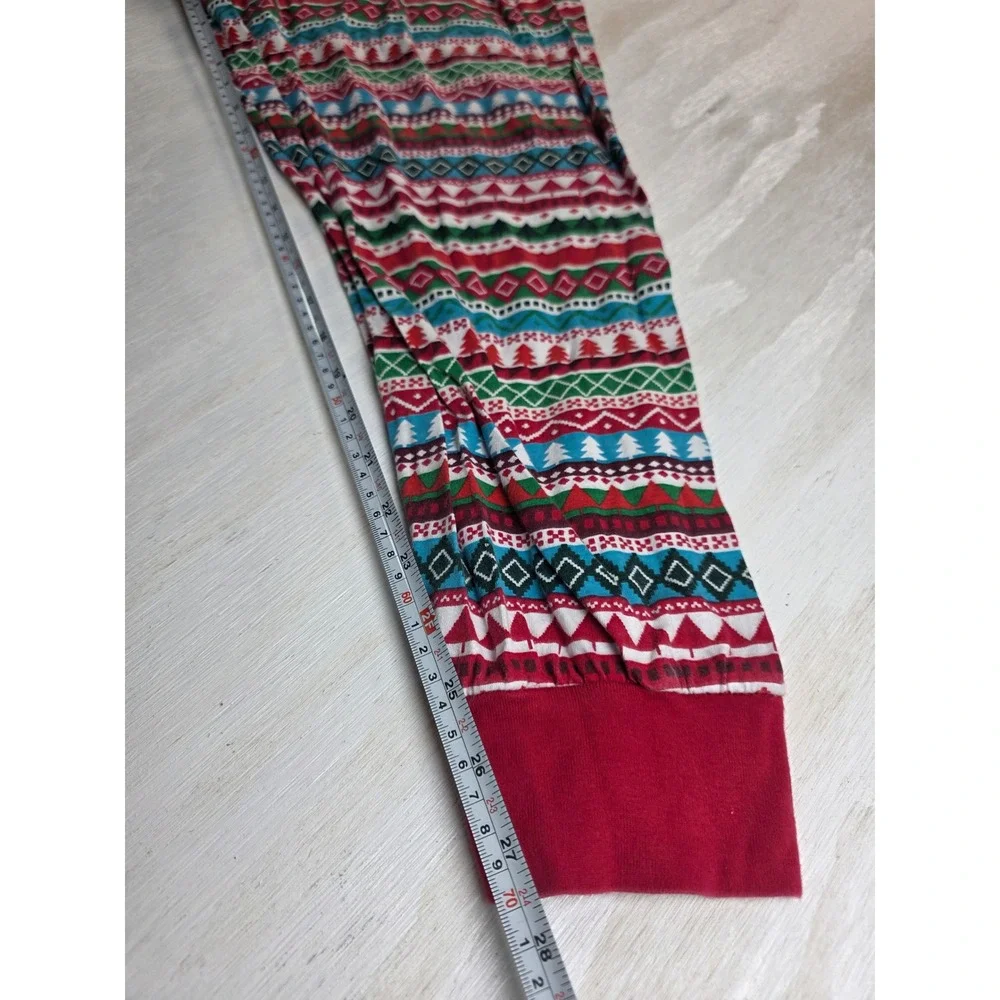 PJ Place Feliz Navidad Christmas Pajama XXL 2-Piece Cotton Fair Isle Red White